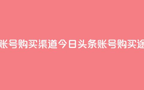 今日头条账号购买渠道(今日头条账号购买途径) 第1张 今日头条账号购买渠道(今日头条账号购买途径) 第1张