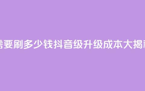 抖音1-60级需要刷多少钱 - 抖音1-60级升级成本大揭秘! 第1张 抖音1-60级需要刷多少钱 - 抖音1-60级升级成本大揭秘! 第1张