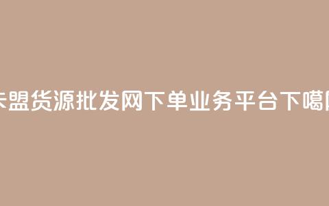 卡盟货源批发网 - dy下单业务平台 第1张 卡盟货源批发网 - dy下单业务平台 第1张