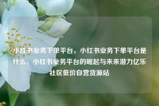 小红书业务下单平台，小红书业务下单平台是什么，小红书业务平台的崛起与未来潜力亿乐社区低价自营货源站