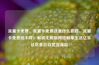 流量卡免费，流量卡免费送是什么套路，流量卡免费抢不停！解锁无限制网络畅享生活亿乐社区低价自营货源站
