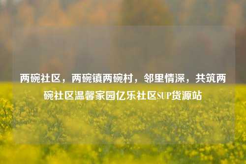 两碗社区，两碗镇两碗村，邻里情深	，共筑两碗社区温馨家园亿乐社区SUP货源站  第1张