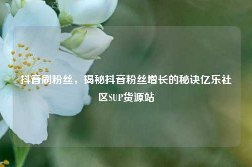 抖音刷粉丝，揭秘抖音粉丝增长的秘诀亿乐社区SUP货源站  第1张