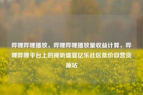 哔哩哔哩播放，哔哩哔哩播放量收益计算，哔哩哔哩平台上的视听盛宴亿乐社区低价自营货源站  第1张