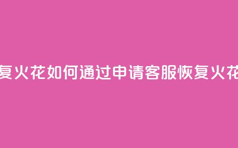 抖音怎么申请客服恢复火花 - 如何通过申请客服恢复火花，解决抖音问题!  第1张