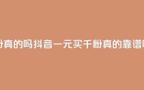 抖音1元1000粉真的吗 - 抖音一元买千粉真的靠谱吗！  第1张