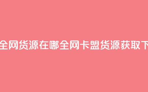 卡盟全网货源在哪(全网卡盟货源获取)  第1张