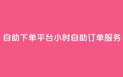 自助下单平台：24小时自助订单服务  第1张