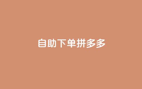 自助下单拼多多,全网稳定低价24小时下单平台 - 快手秒赞的网址 闲鱼自助下单  第1张