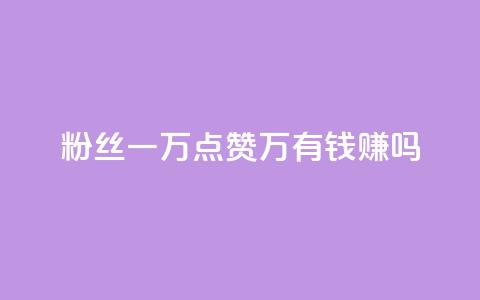 粉丝一万点赞47万有钱赚吗,刷抖音粉 - 快手点赞要微信支付 dy0.01刷1000  第1张
