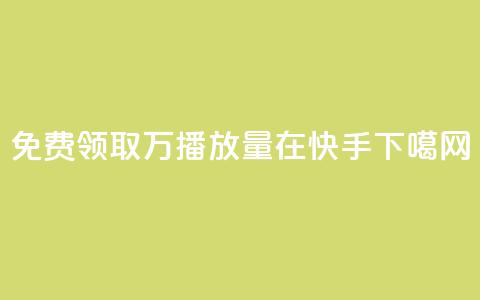 免费领取1万播放量在快手  第1张