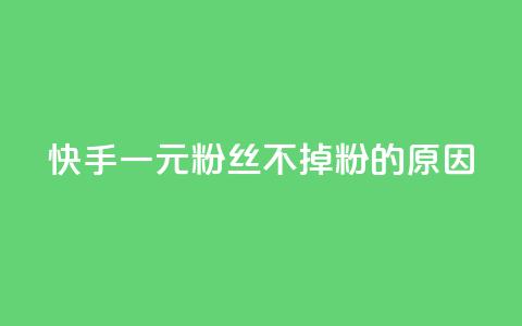 快手一元1w粉丝不掉粉的原因,ks超低价自助腾族下单平台 - 卡盟进货渠道 QQ刷钻卡盟免费  第1张
