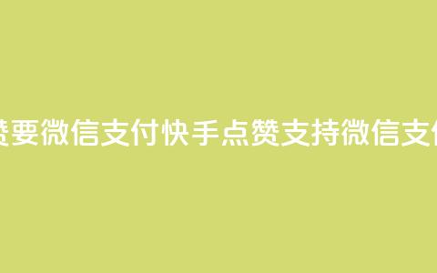 快手点赞要微信支付(快手点赞支持微信支付)  第1张