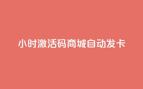 24小时激活码商城自动发卡 - 24小时激活码商城自助取卡!  第1张