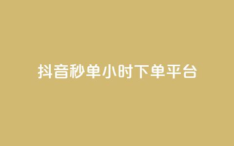 抖音秒单24小时下单平台 - 抖音快速下单服务全天候在线平台。  第1张