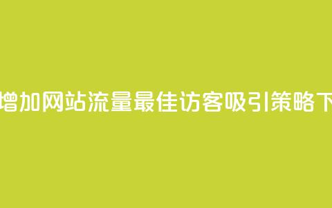 如何增加网站流量：最佳访客吸引策略  第1张