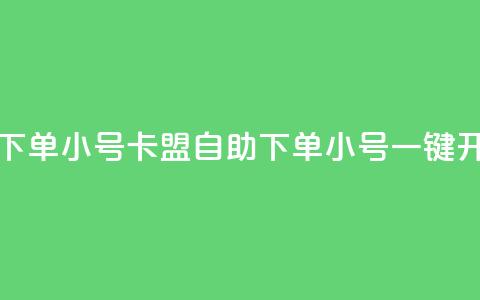 卡盟自助下单dy小号 - 卡盟自助下单，dy小号一键开通!  第1张