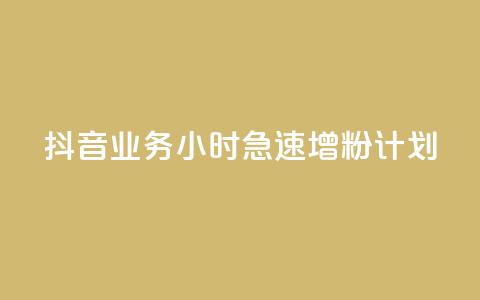 抖音业务24小时急速增粉计划  第1张