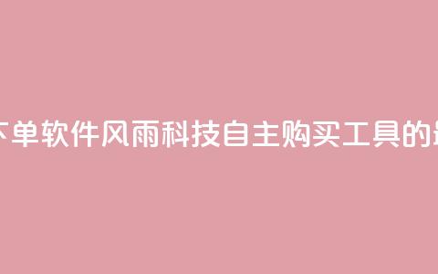 风雨科技自助下单软件 - 风雨科技自主购买工具的最新版本！  第1张
