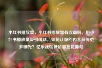 小红书播放量，小红书播放量有收益吗，用小红书播放量吸引眼球，如何让你的内容获得更多曝光？亿乐社区低价自营货源站