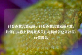 抖音点赞充值链接，抖音点赞充值链接50赞，如何在抖音上获得更多关注与粉丝？亿乐社区SUP货源站