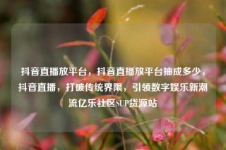 抖音直播放平台，抖音直播放平台抽成多少，抖音直播，打破传统界限，引领数字娱乐新潮流亿乐社区SUP货源站