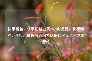 快手粉丝，快手粉丝业务24小时免费，快手粉丝，连接、增长与影响力亿乐社区低价自营货源站