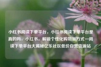 小红书阅读下单平台，小红书阅读下单平台是真的吗，小红书，解锁个性化购物新方式—阅读下单平台大揭秘亿乐社区低价自营货源站