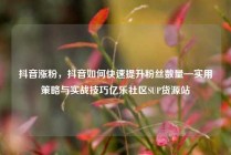 抖音涨粉，抖音如何快速提升粉丝数量—实用策略与实战技巧亿乐社区SUP货源站