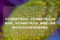 小红书阅读下单平台，小红书阅读下单平台是真的吗，小红书阅读下单平台，解锁线上购物新方式亿乐社区低价自营货源站
