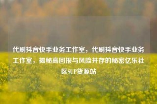 代刷抖音快手业务工作室，代刷抖音快手业务工作室，揭秘高回报与风险并存的秘密亿乐社区SUP货源站