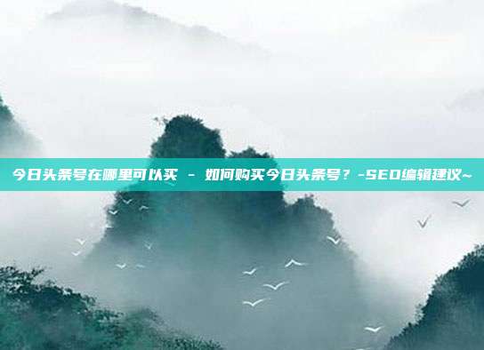 今日头条号在哪里可以买 - 如何购买今日头条号？-SEO编辑建议~  第1张