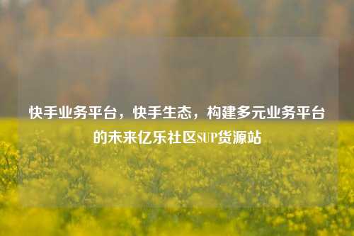 快手业务平台，快手生态，构建多元业务平台的未来亿乐社区SUP货源站  第1张