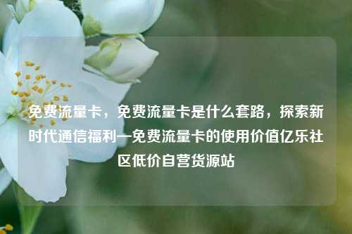 免费流量卡，免费流量卡是什么套路，探索新时代通信福利—免费流量卡的使用价值亿乐社区低价自营货源站  第1张