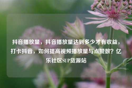 抖音播放量	，抖音播放量达到多少才有收益，打卡抖音，如何提高视频播放量与点赞数？亿乐社区SUP货源站  第1张