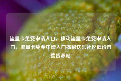 流量卡免费申请入口，移动流量卡免费申请入口，流量卡免费申请入口揭秘亿乐社区低价自营货源站  第1张
