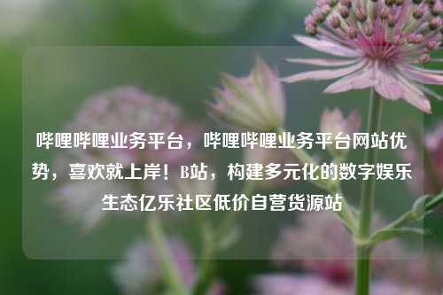 哔哩哔哩业务平台，哔哩哔哩业务平台网站优势	，喜欢就上岸！B站，构建多元化的数字娱乐生态亿乐社区低价自营货源站  第1张