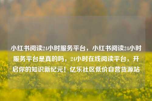 小红书阅读24小时服务平台	，小红书阅读24小时服务平台是真的吗，24小时在线阅读平台，开启你的知识新纪元！亿乐社区低价自营货源站  第1张
