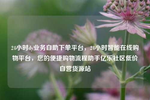 24小时dy业务自助下单平台	，24小时智能在线购物平台，您的便捷购物流程助手亿乐社区低价自营货源站  第1张