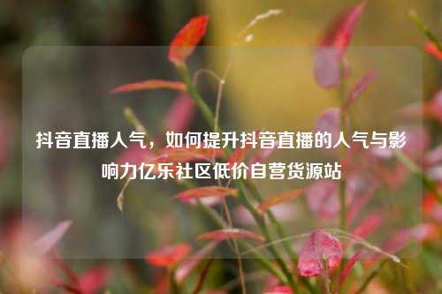 抖音直播人气，如何提升抖音直播的人气与影响力亿乐社区低价自营货源站  第1张