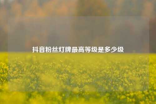 抖音粉丝灯牌最高等级是多少级  第1张
