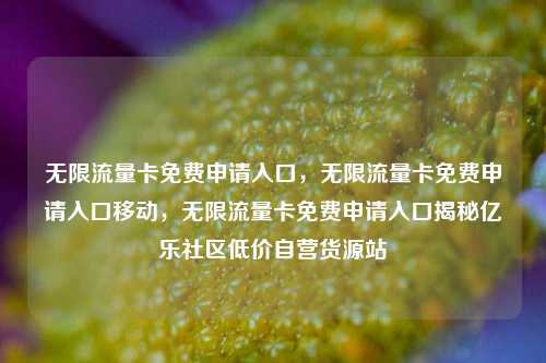 无限流量卡免费申请入口，无限流量卡免费申请入口移动，无限流量卡免费申请入口揭秘亿乐社区低价自营货源站  第1张