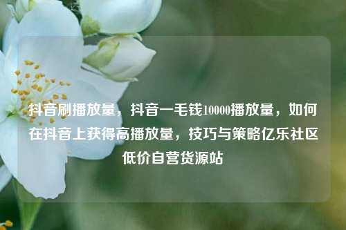 抖音刷播放量，抖音一毛钱10000播放量	，如何在抖音上获得高播放量，技巧与策略亿乐社区低价自营货源站  第1张