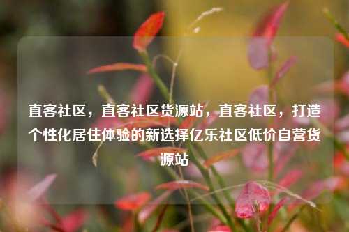 直客社区	，直客社区货源站，直客社区，打造个性化居住体验的新选择亿乐社区低价自营货源站  第1张