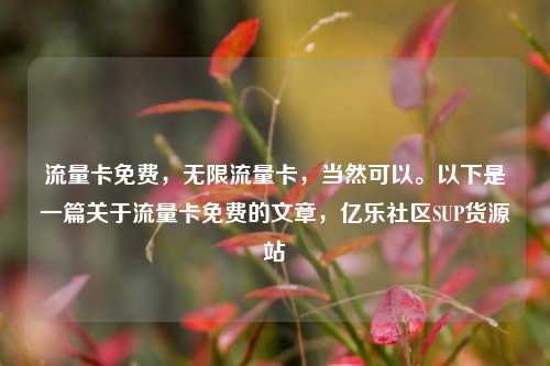 流量卡免费，无限流量卡，当然可以。以下是一篇关于流量卡免费的文章，亿乐社区SUP货源站  第1张
