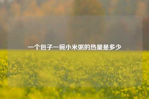 一个包子一碗小米粥的热量是多少  第1张