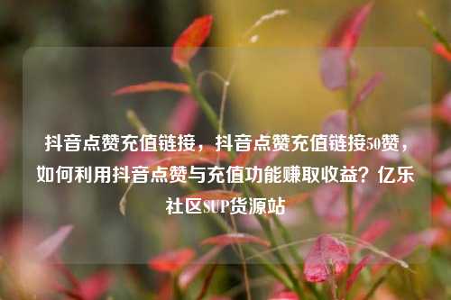 抖音点赞充值链接，抖音点赞充值链接50赞	，如何利用抖音点赞与充值功能赚取收益？亿乐社区SUP货源站  第1张