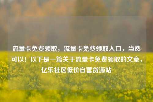 流量卡免费领取	，流量卡免费领取入口，当然可以！以下是一篇关于流量卡免费领取的文章，亿乐社区低价自营货源站  第1张
