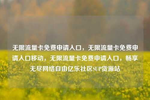 无限流量卡免费申请入口，无限流量卡免费申请入口移动，无限流量卡免费申请入口	，畅享无尽网络自由亿乐社区SUP货源站  第1张